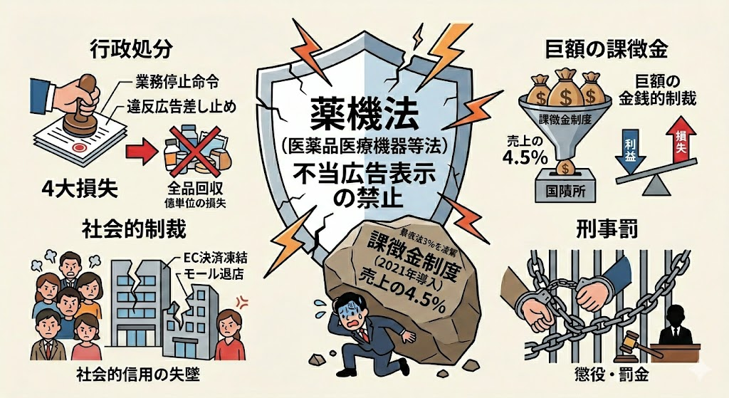 優良誤認がもたらす「4大損失」の図
